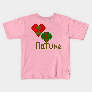 I Love Nature Pixelart Kids T-Shirt